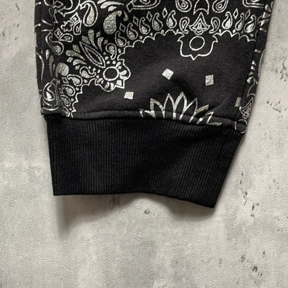 Elwood Women's Floral Glitter Joggers Black Lounge Elastic Waist Drawstring Sz M - Picture 4 of 11